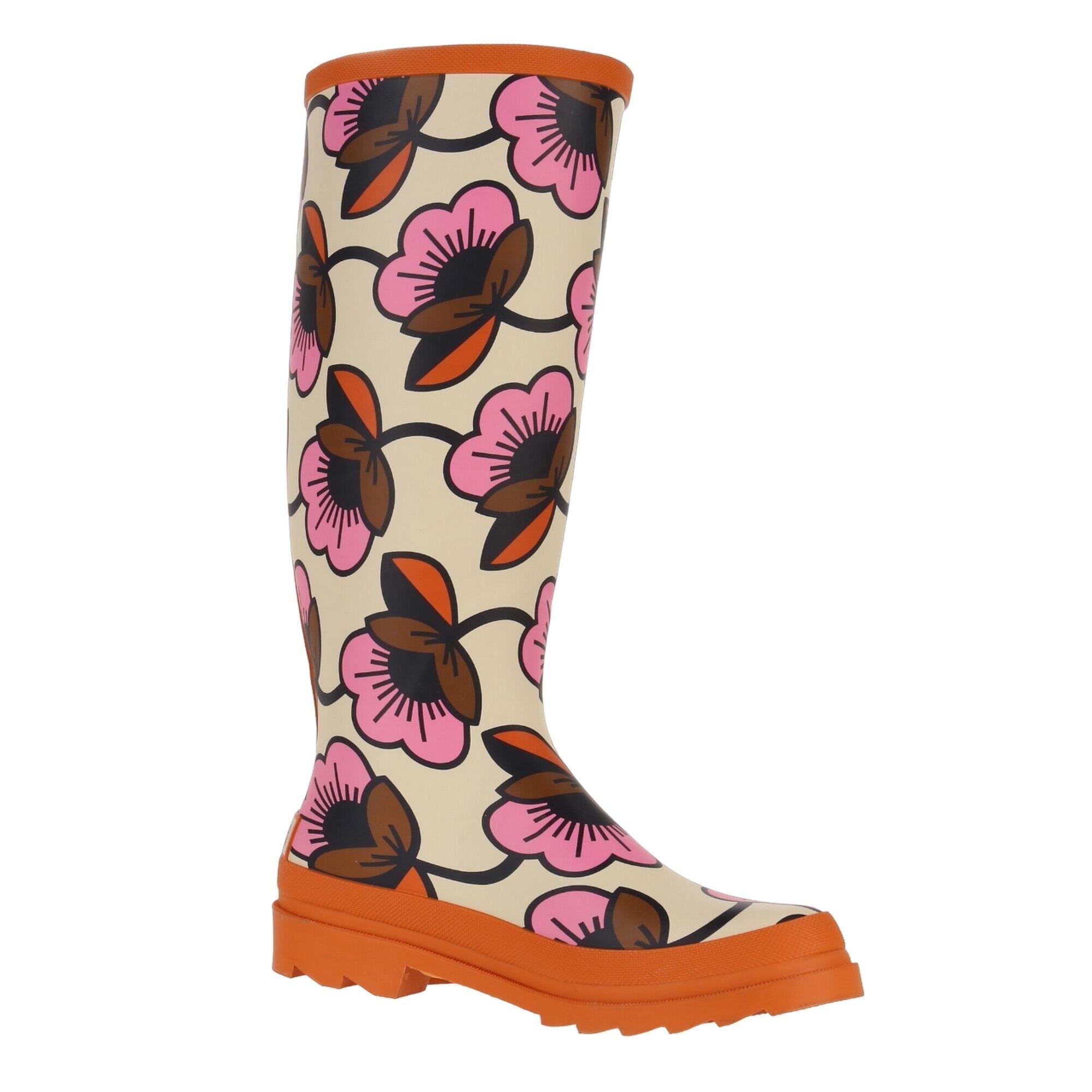 REGATTA Womens/Ladies Orla Kiely Hi II Floral Wellington Boots (Fuchsia/Orange)
