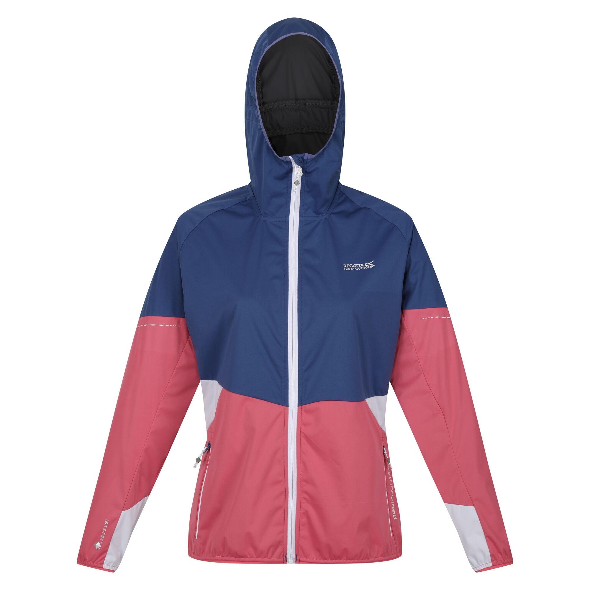 REGATTA Womens/Ladies Tarvos V Lightweight Soft Shell Jacket (Fruit /Dusty Denim)