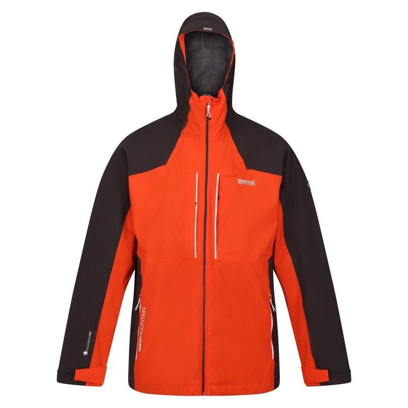 Chaqueta Impermeable Raddick para Hombre Naranja Oxidado, Ceniza