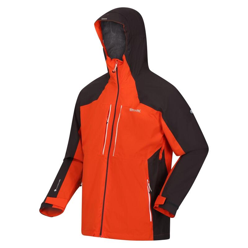 Chaqueta Impermeable Raddick para Hombre Naranja Oxidado, Ceniza