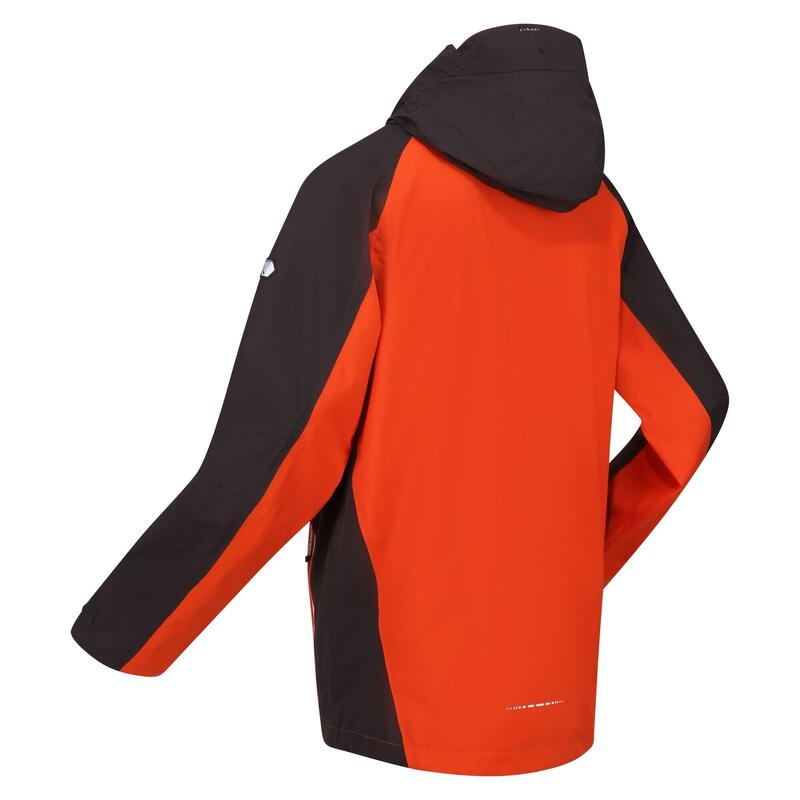 Chaqueta Impermeable Raddick para Hombre Naranja Oxidado, Ceniza