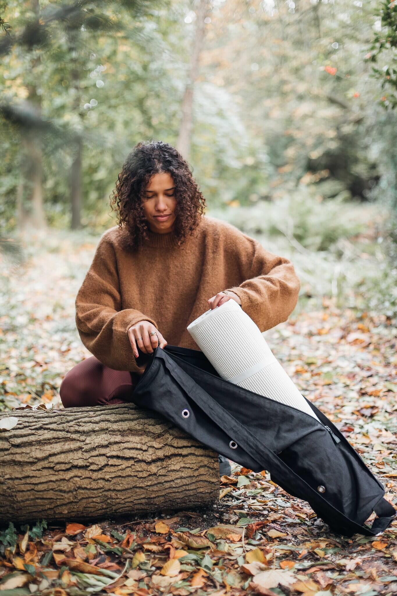Lotus Yogatas katoen eco extra breed zwart 3/5