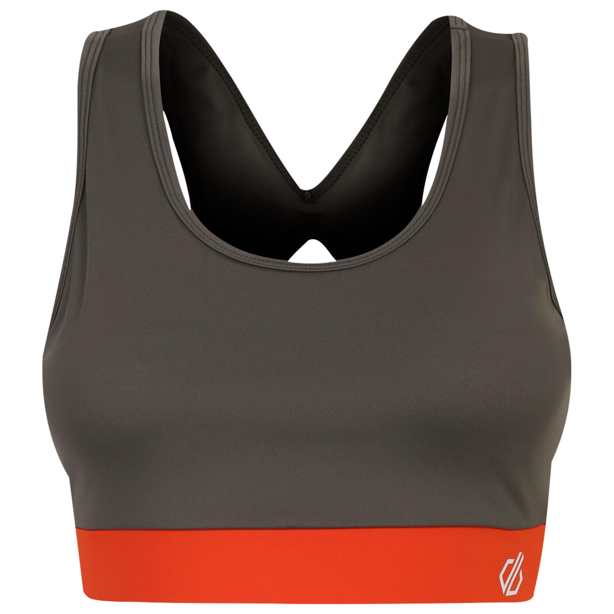 Women's SWIFT sports bra (Lichen green / Orange red)