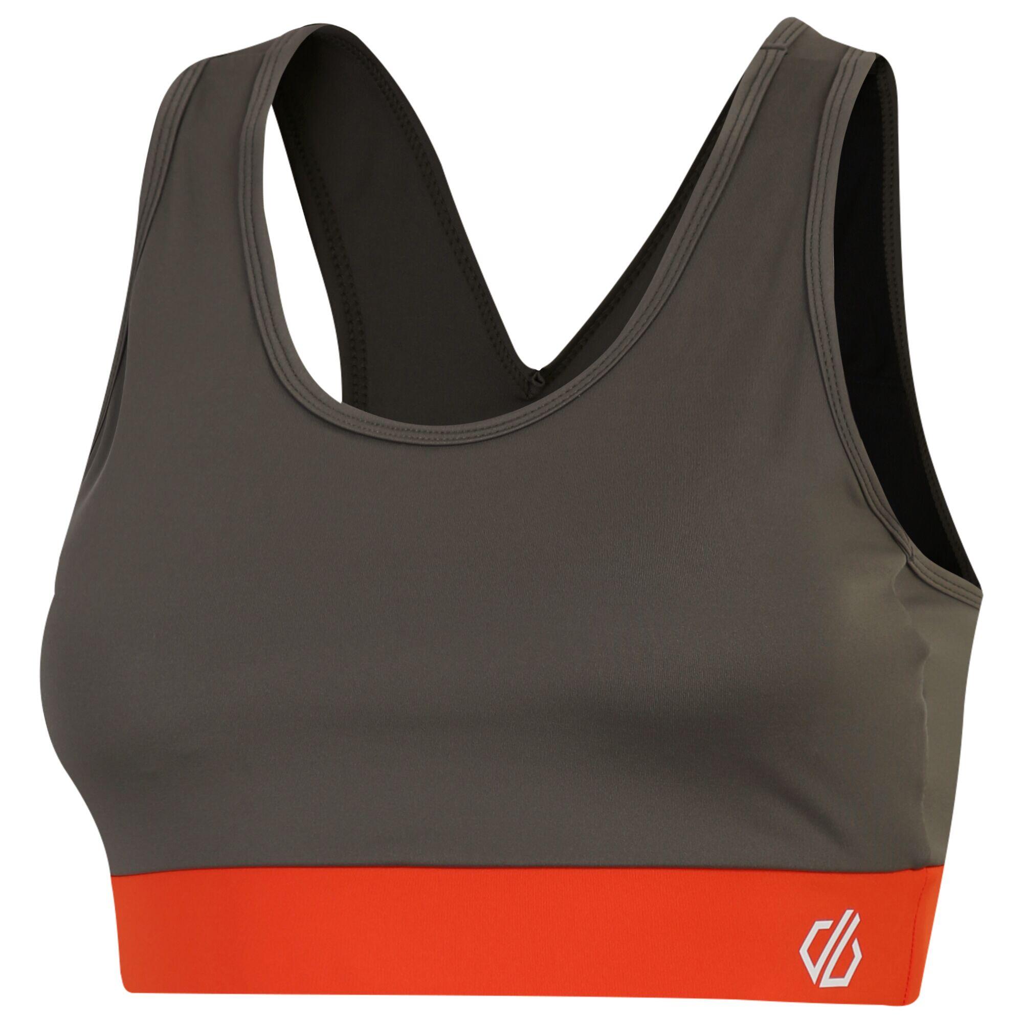 Women's SWIFT sports bra (Lichen green / Orange red)