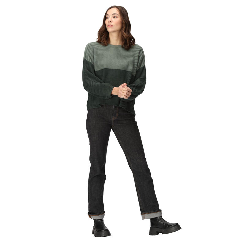 Pull KAMARIA Femme (Vert forêt foncé / Vert foncé)