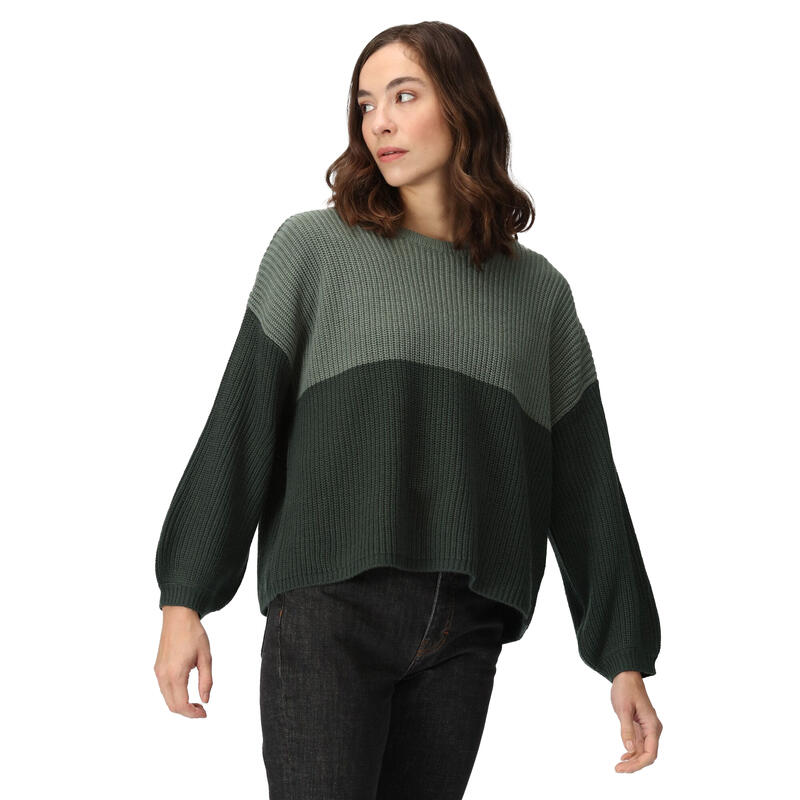 Jersey Kamaria de Punto para Mujer Verde Bosque Oscuro, Abeto Oscuro