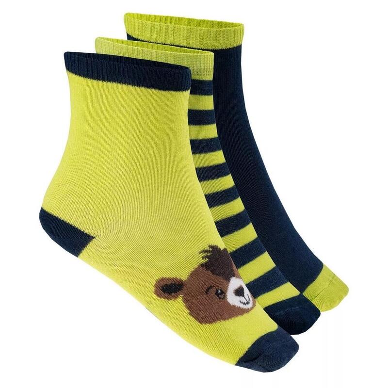 Kinderen/Kinderen Bear Socks (Set van 3) (Groen/Zwaar)