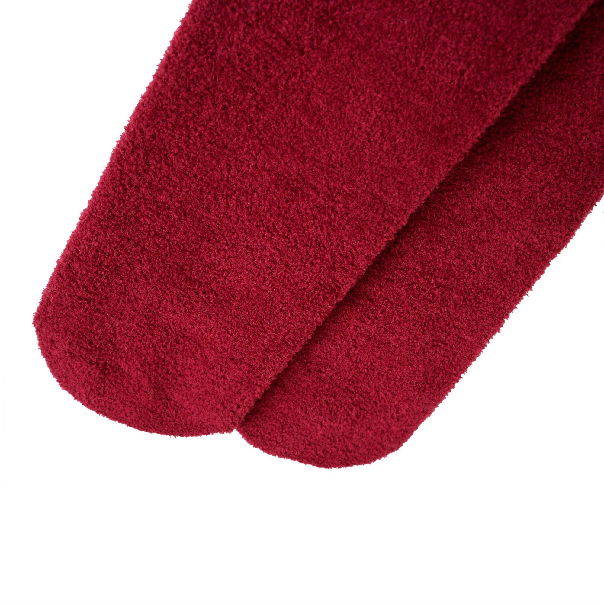 Unisex Adult Festivity Fair Isle Fluffy Christmas Socks (Beetroot/Powder Pink) 3/4