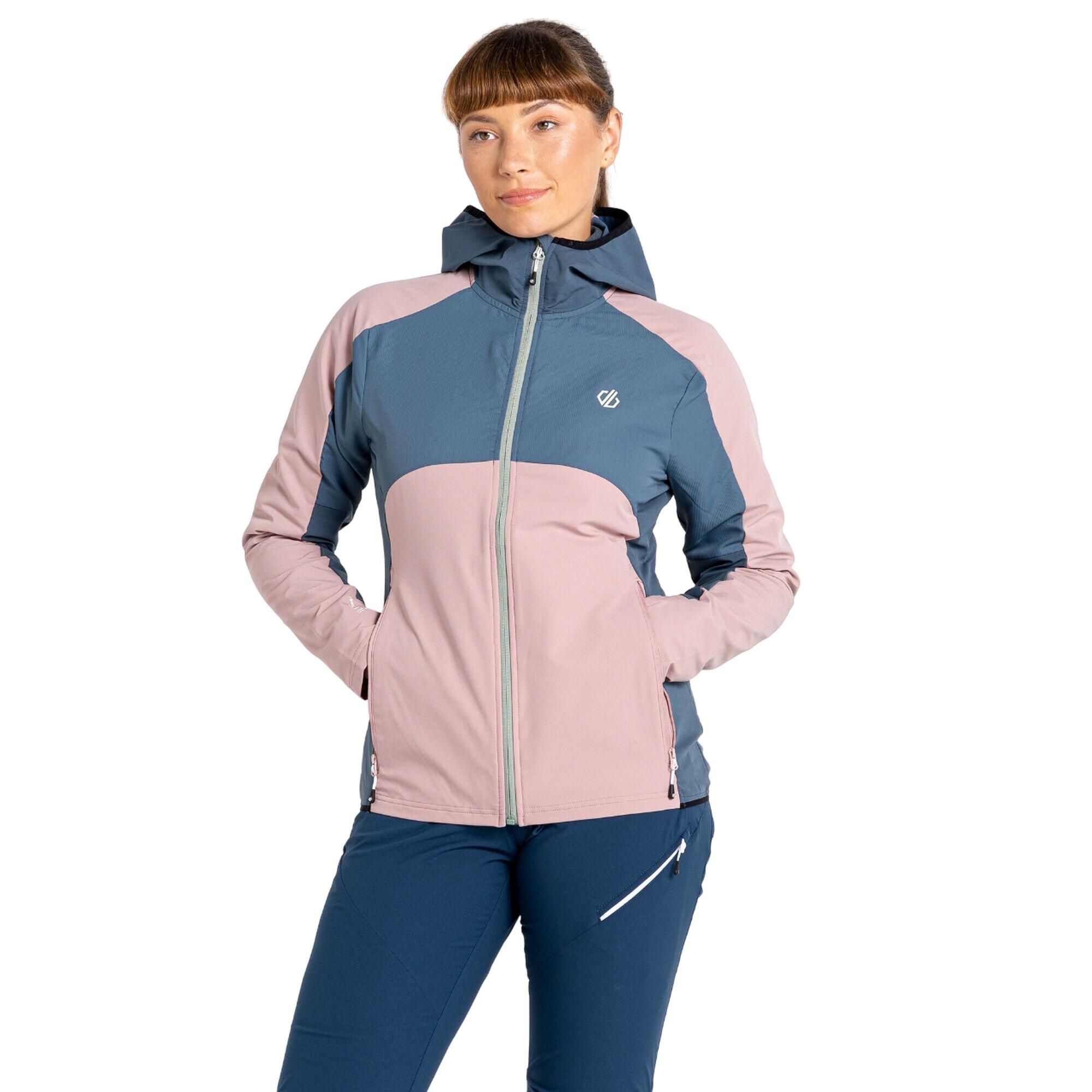 DARE 2B Womens/Ladies Avidly Hooded Soft Shell Jacket (Dusky Rose/Orion Grey)