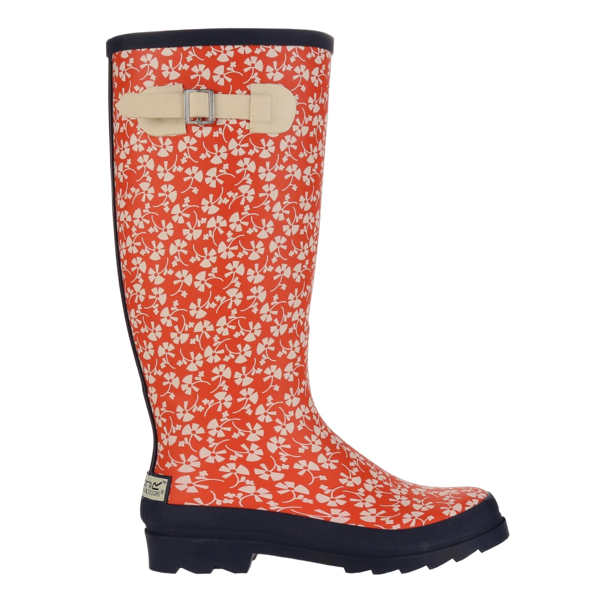 Womens/Ladies Orla Kiely Hi II Parsley Wellington Boots (Satsuma/Navy) 3/5