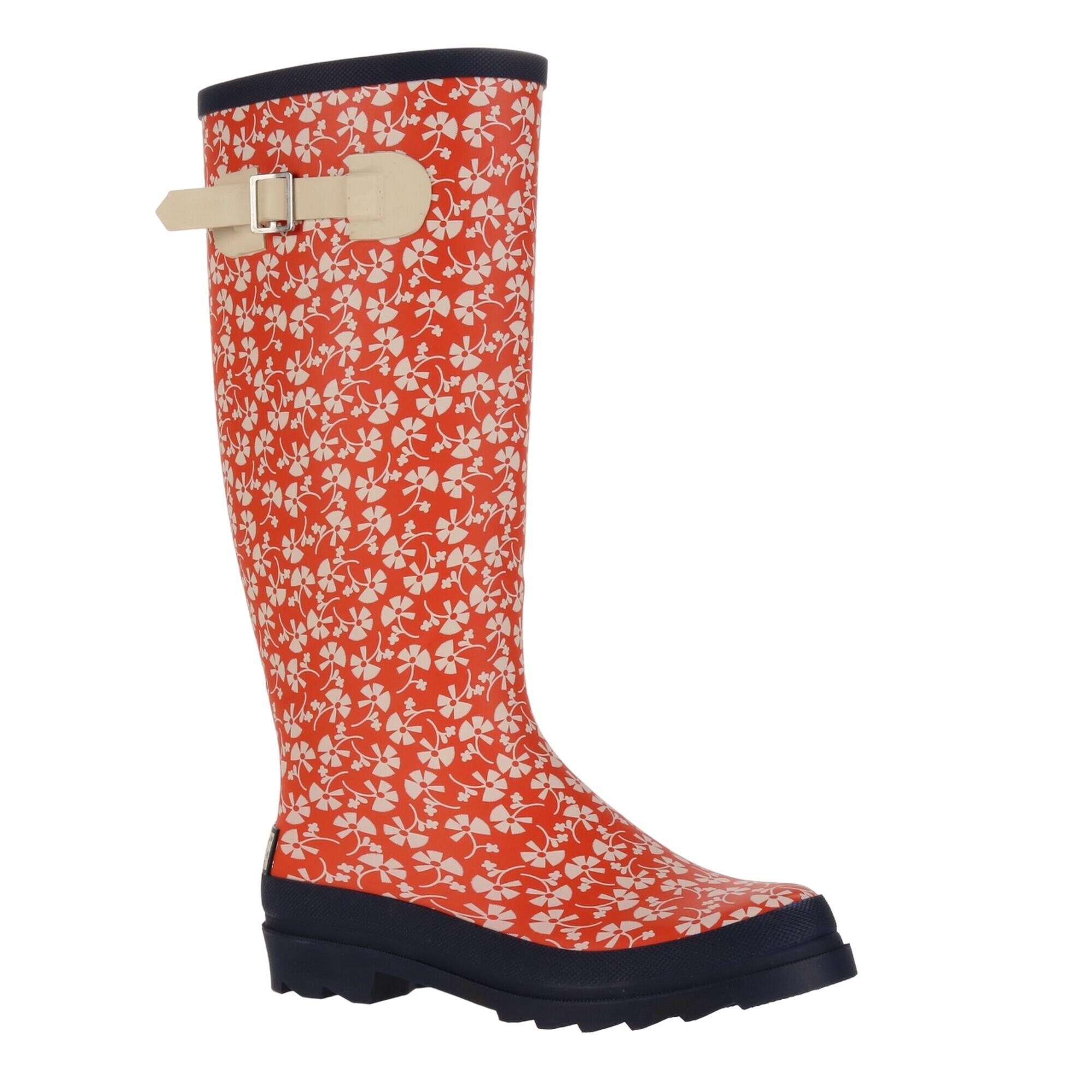 Womens/Ladies Orla Kiely Hi II Parsley Wellington Boots (Satsuma/Navy) 1/5