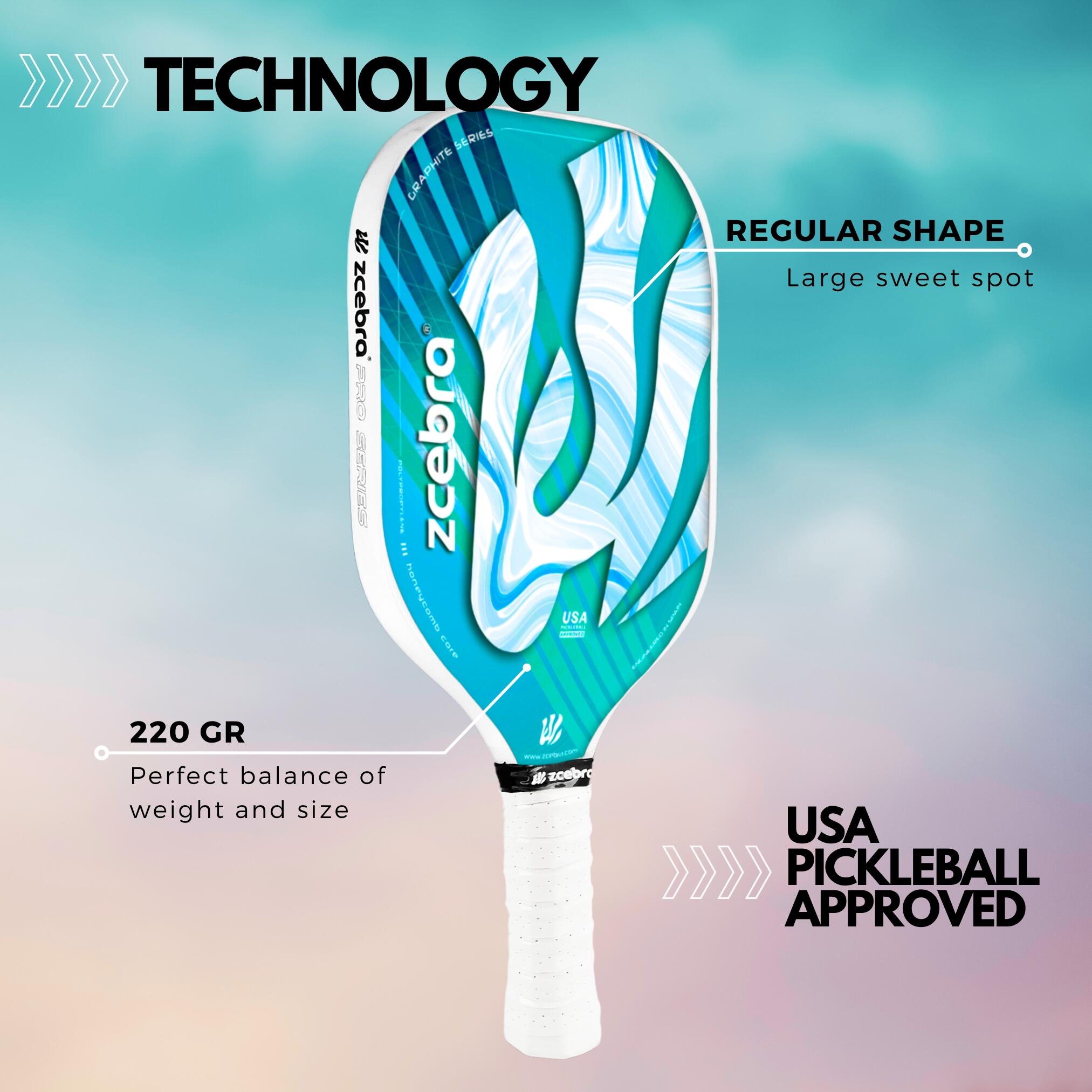 Pala de Pickleball Zcebra Graphite series Sky Edition 3/6