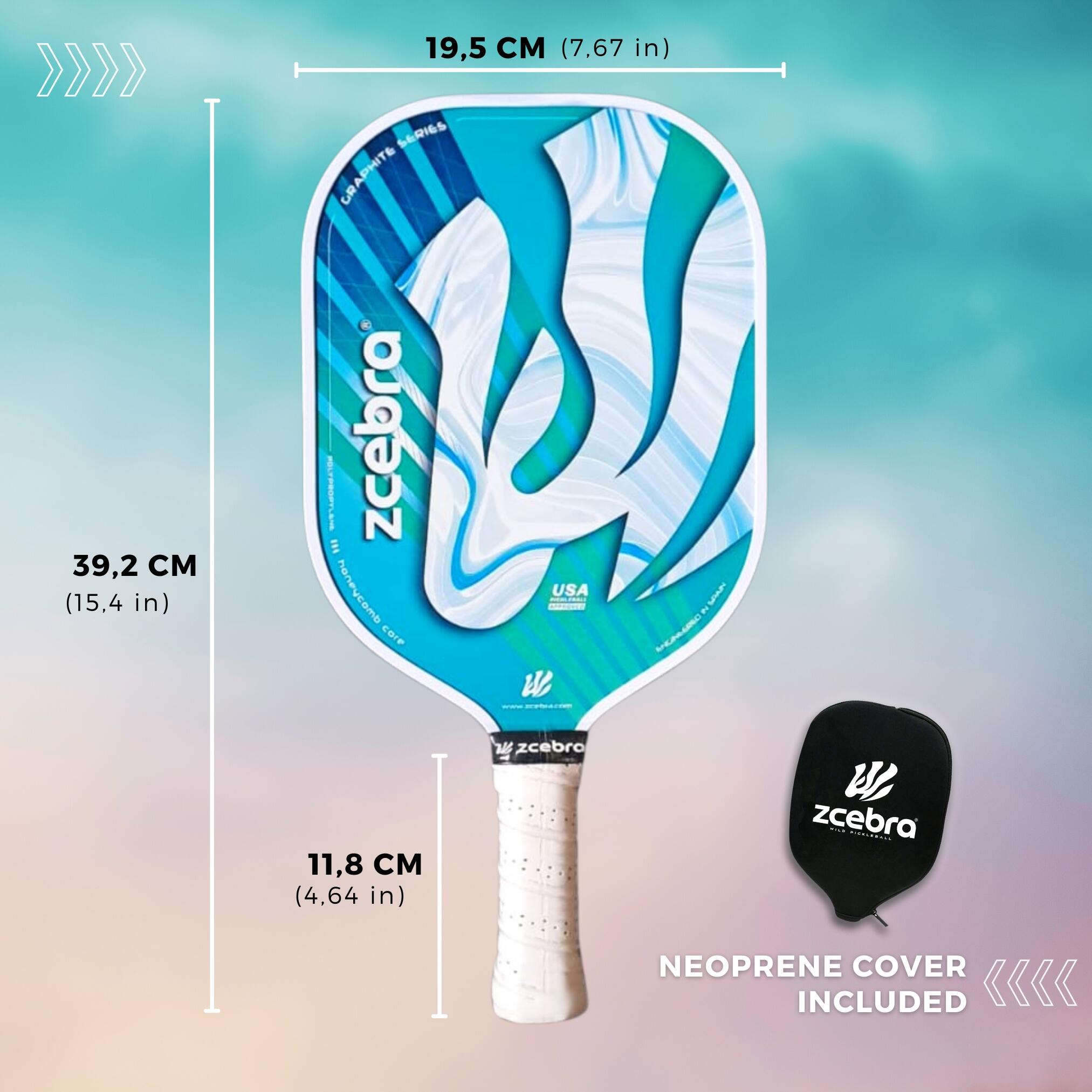 Pala de Pickleball Zcebra Graphite series Sky Edition 4/6