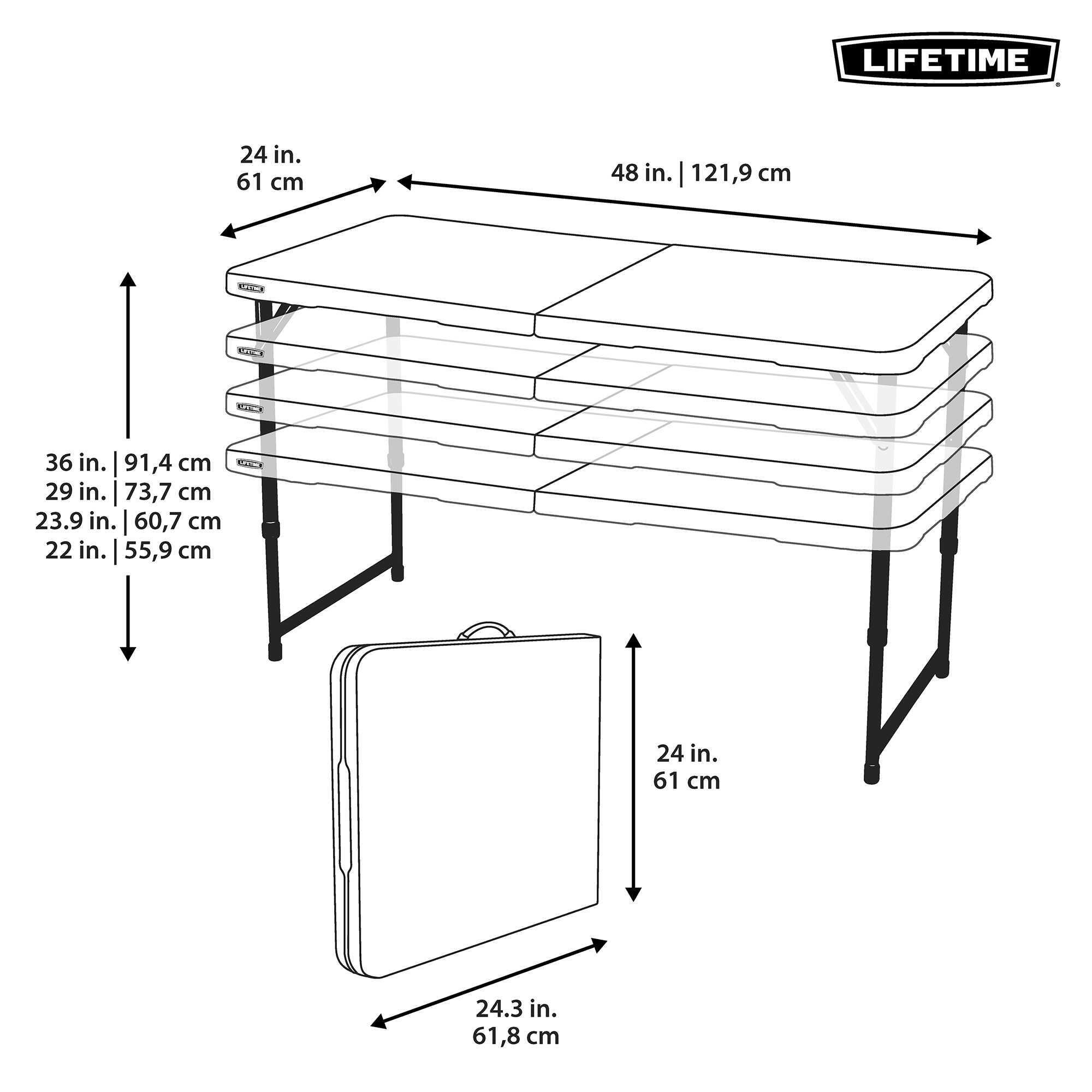 Table Ajustable en Hauteur et pliante LIFETIME #4428 7/7