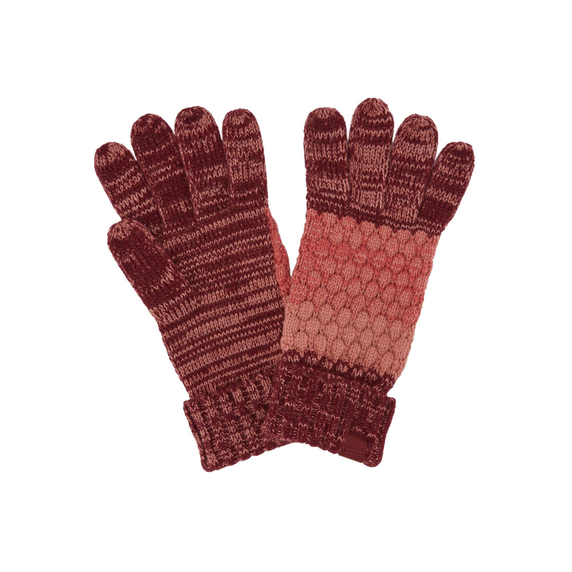 REGATTA Womens/Ladies Frosty VII Winter Gloves (Mineral Red/Cabernet)