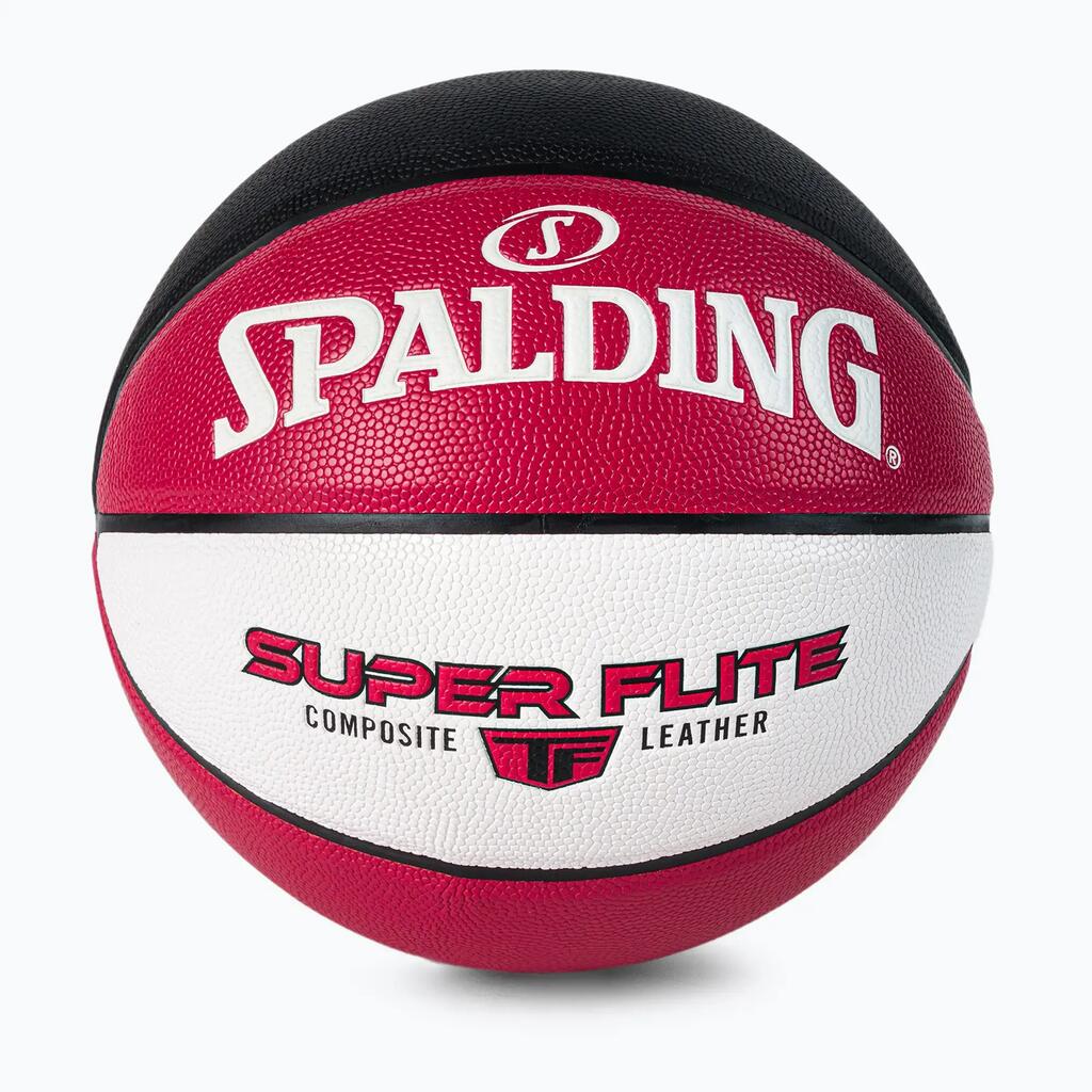 Spalding Super Flite Basketball, Red/White/Black, Size 7