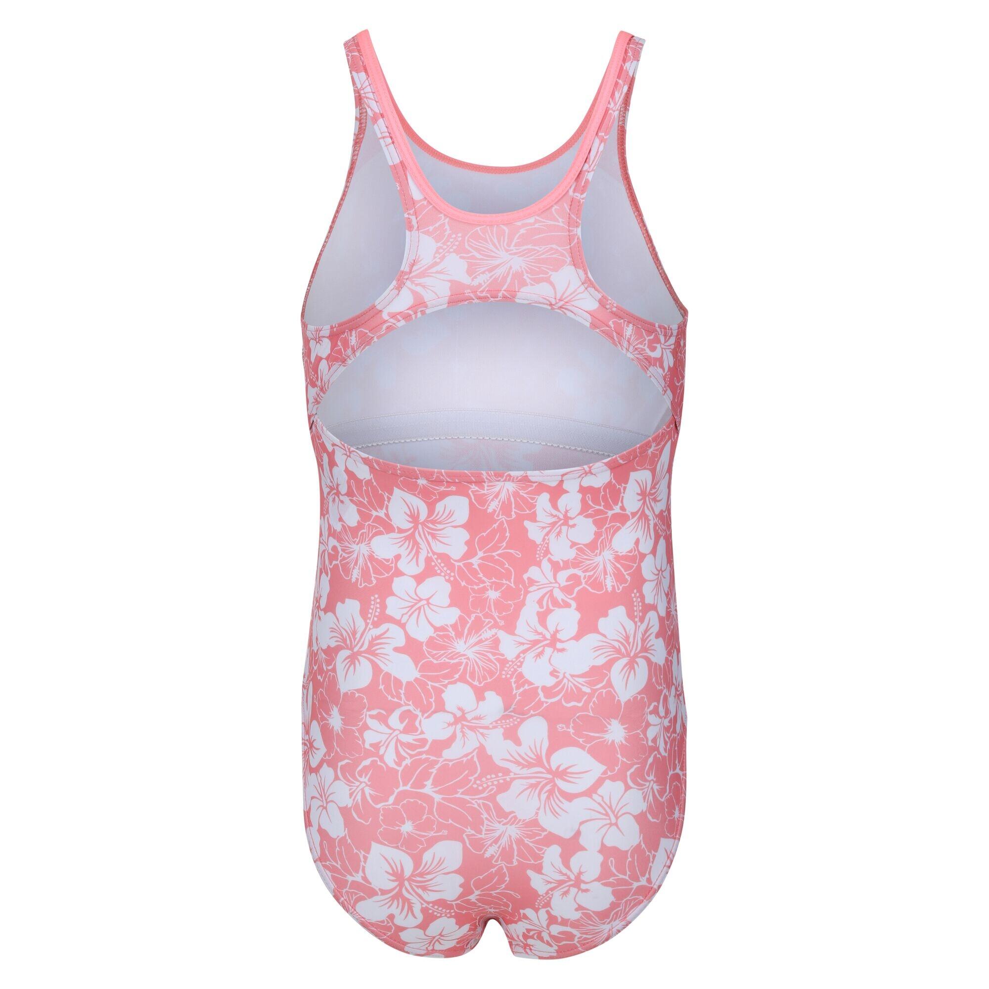 Girls Katrisse Hibiscus One Piece Swimsuit (Shell Pink) 2/5