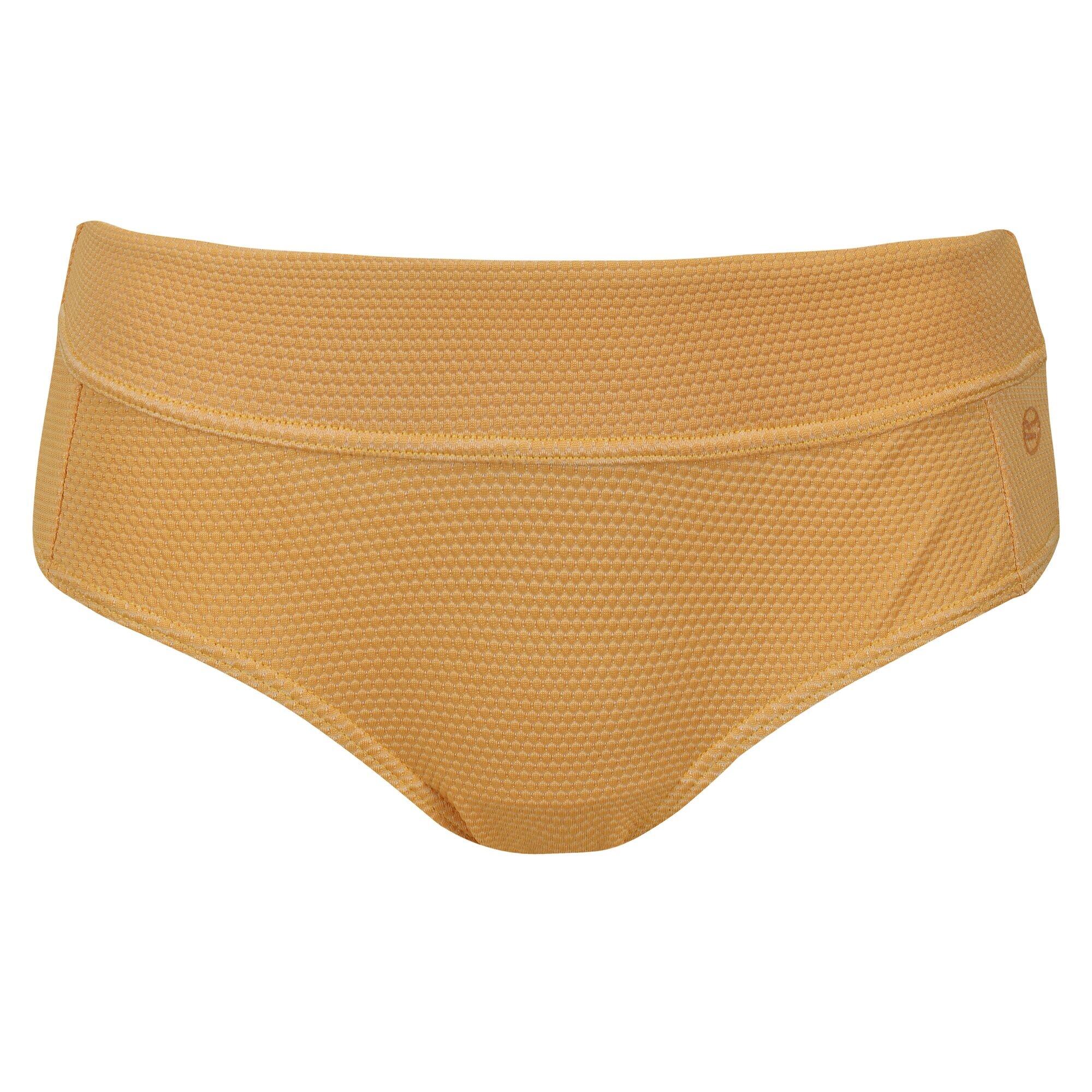 Womens/Ladies Paloma Textured Bikini Bottoms (Mango Yellow) 1/5