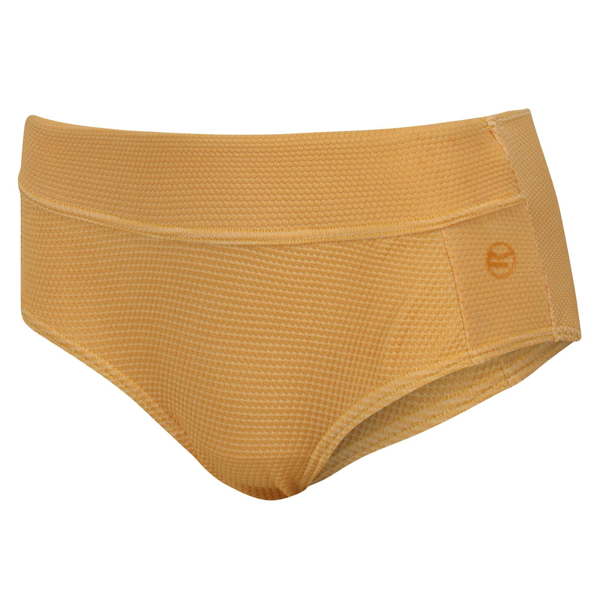 Womens/Ladies Paloma Textured Bikini Bottoms (Mango Yellow) 3/5