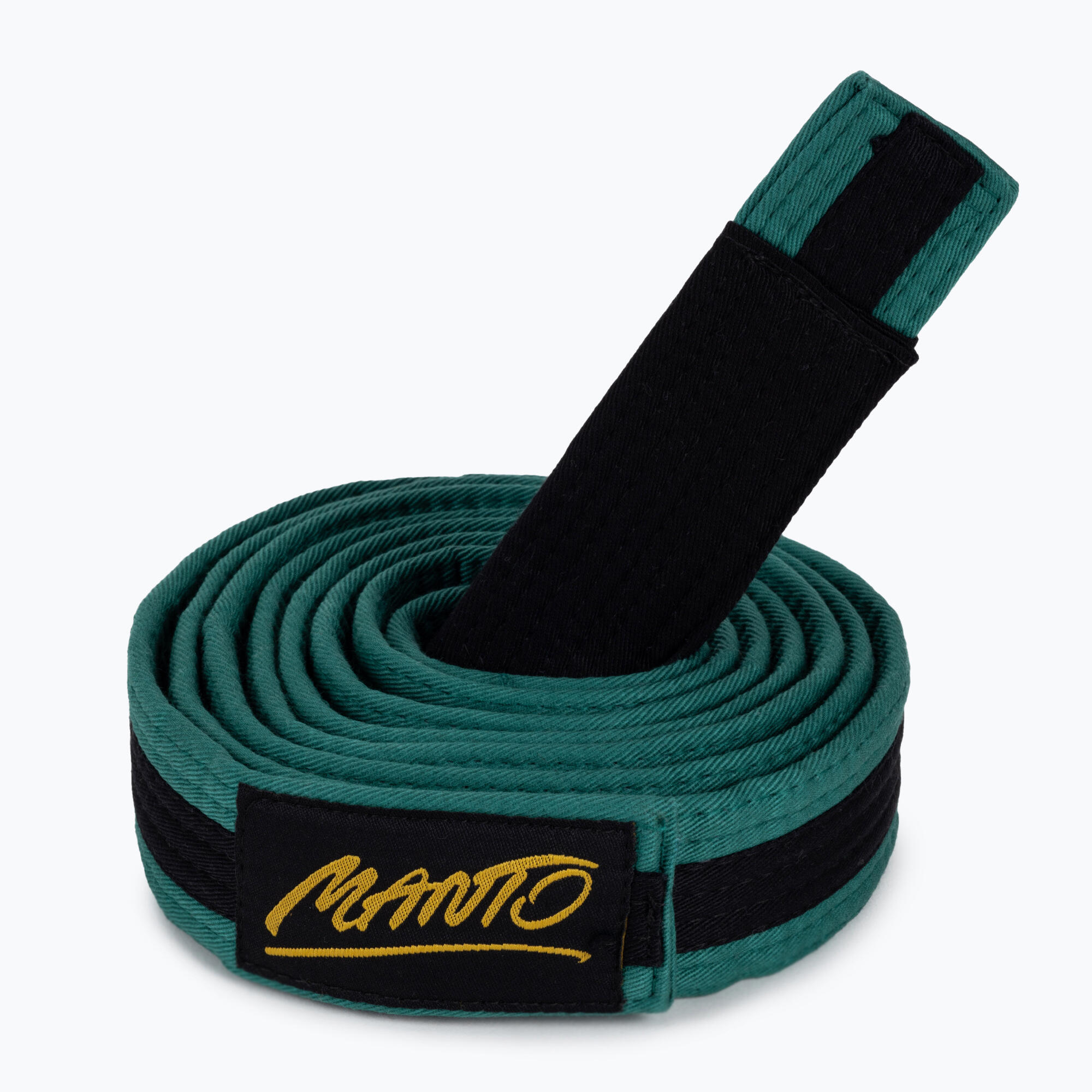 MANTO pas do BJJ dla dzieci TAG zielony z czarną belką M3 4/4