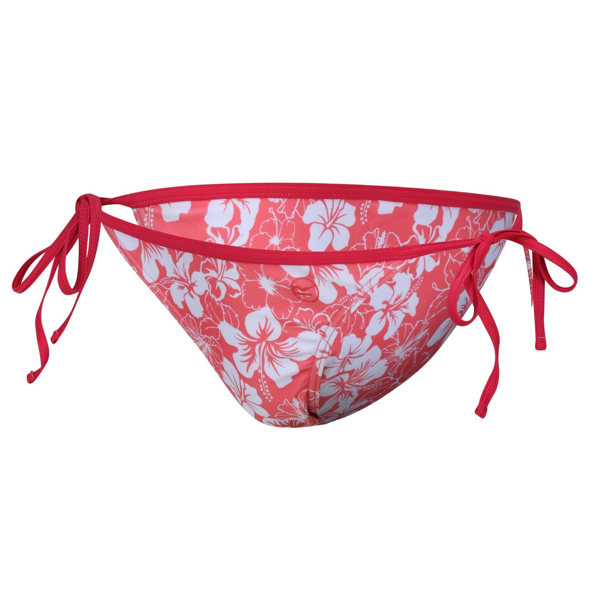 Womens/Ladies Aceana Hibiscus Bikini Bottoms (Peach Bloom) 3/5
