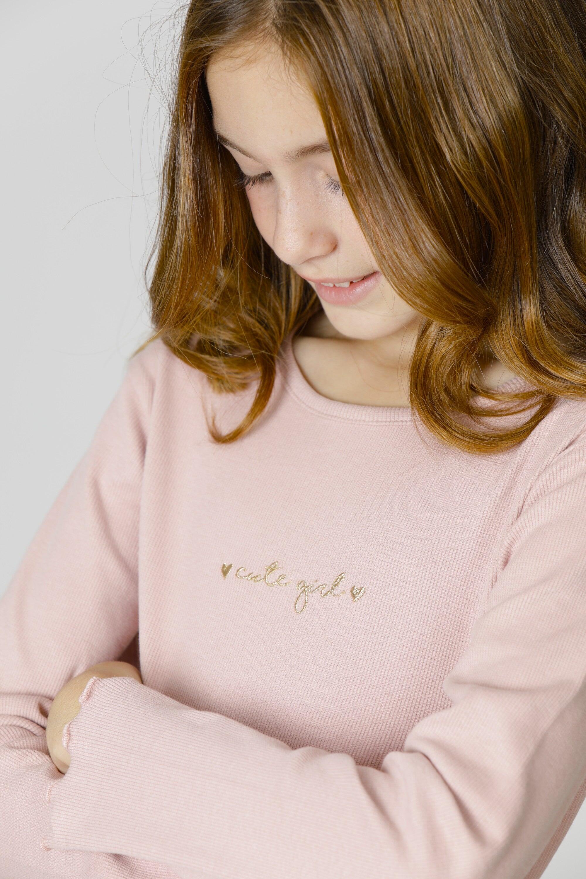Camiseta rosa infantil | Manga 3/4