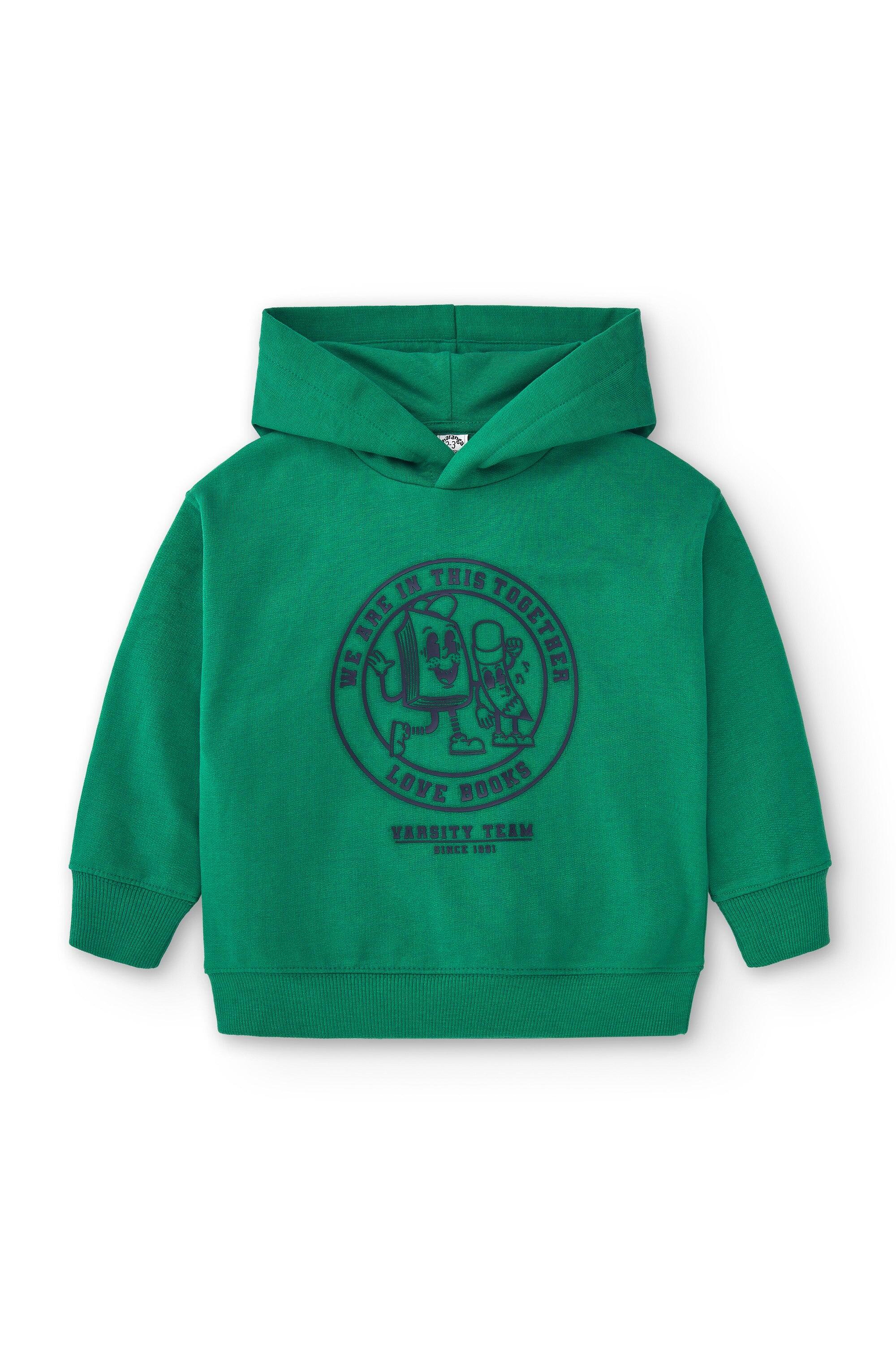 Sudadera cerrada de niño verde 2/5