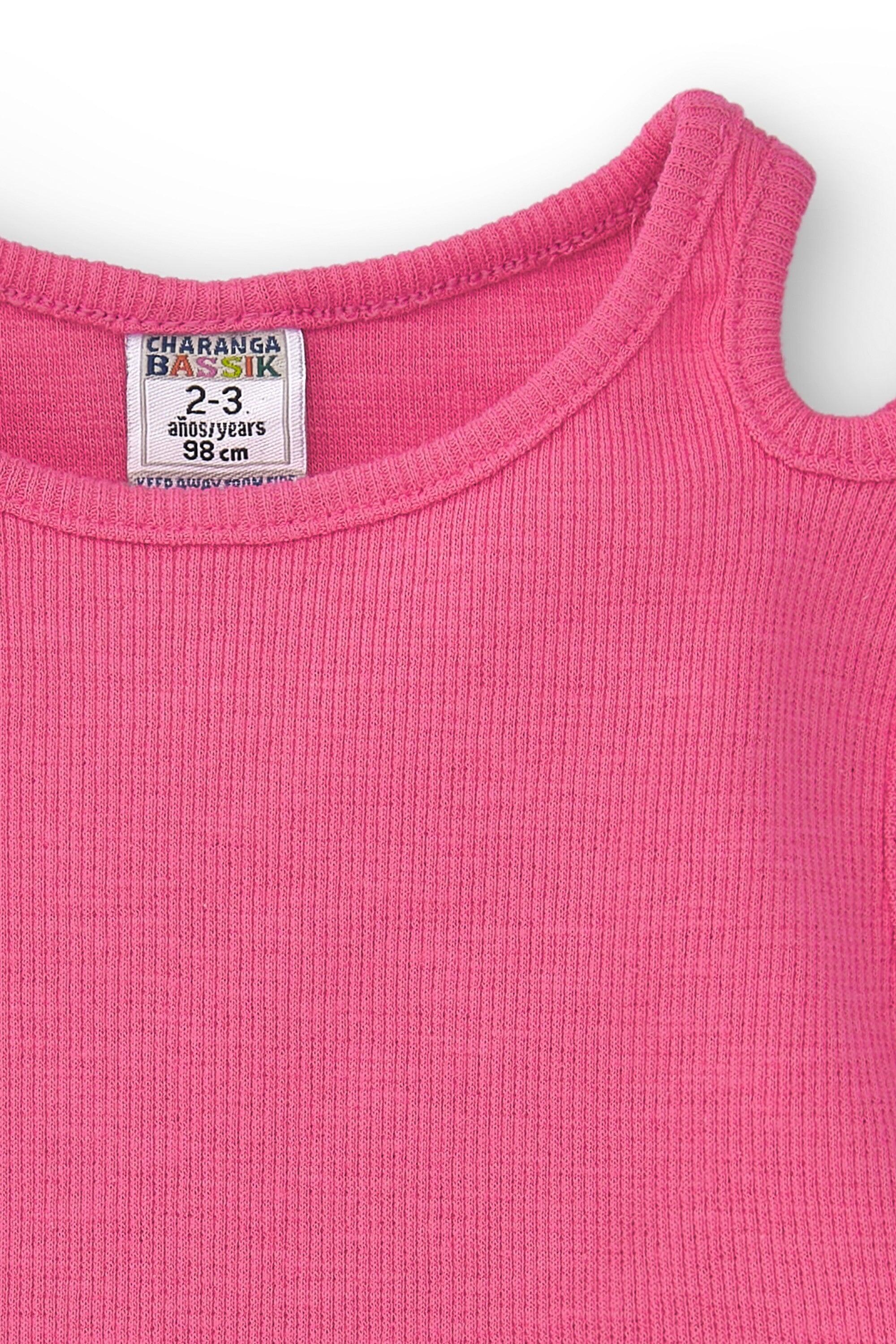 Camiseta rosa-choque para 4/4
