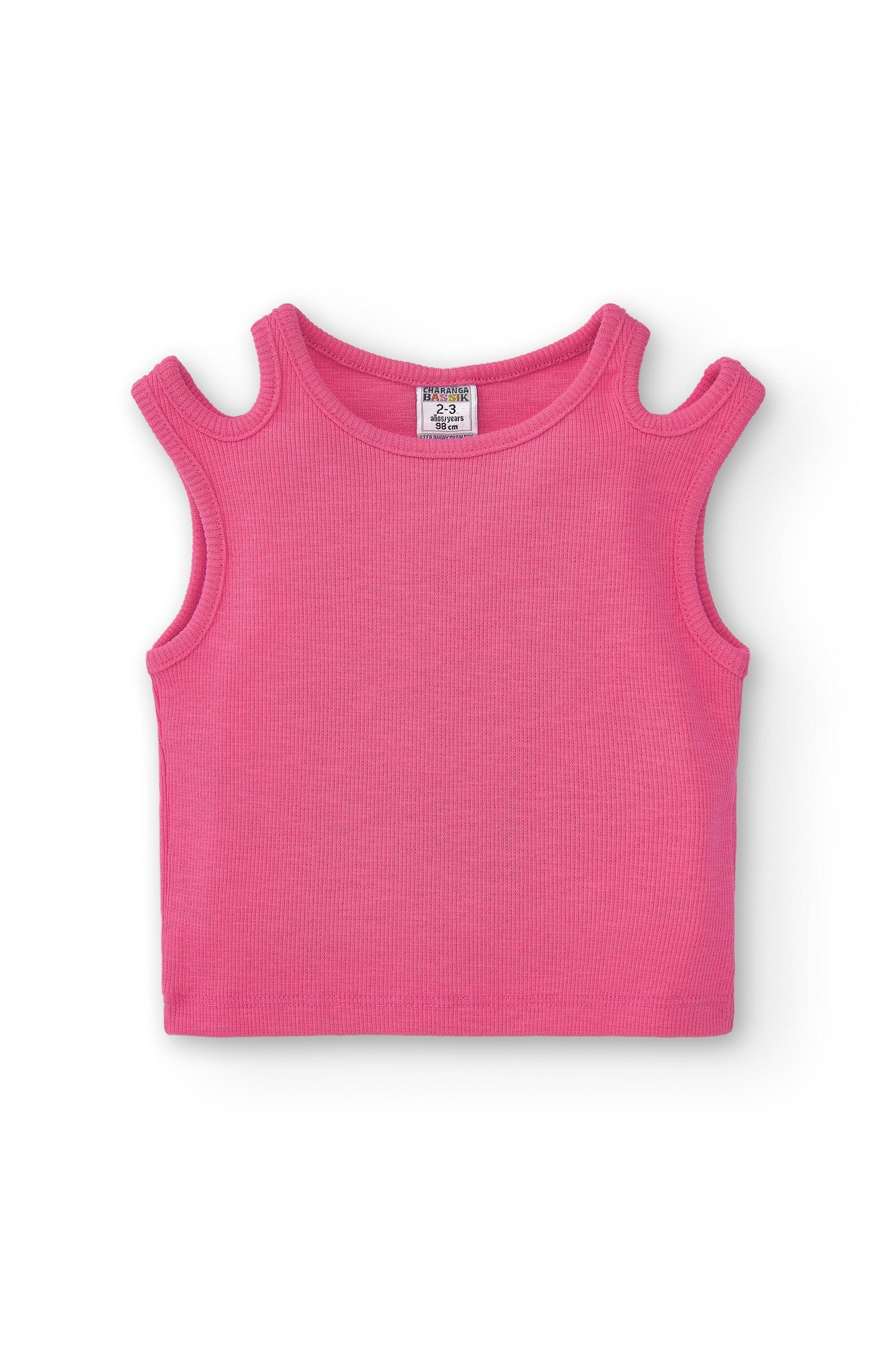 Camiseta rosa-choque para 3/4