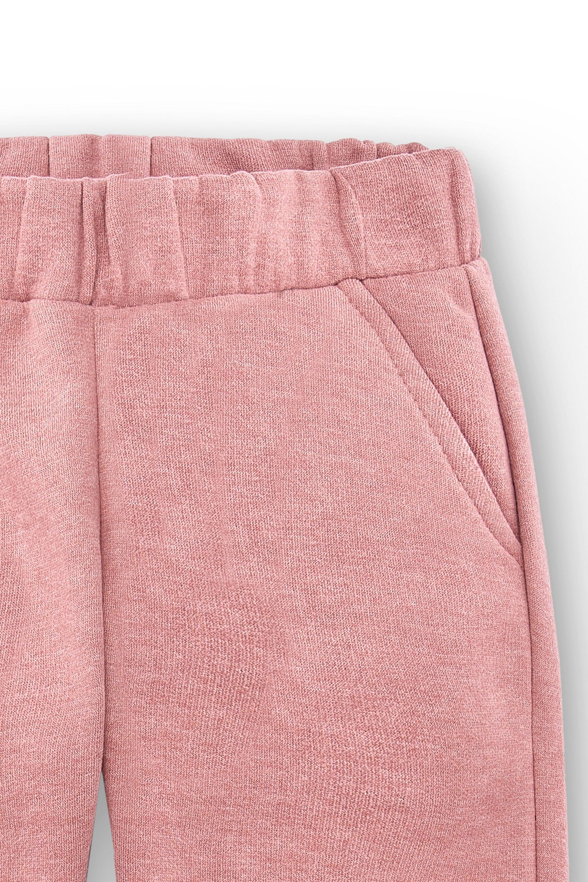 Calça de moletom rosa para menina | Fleece macio com 4/5