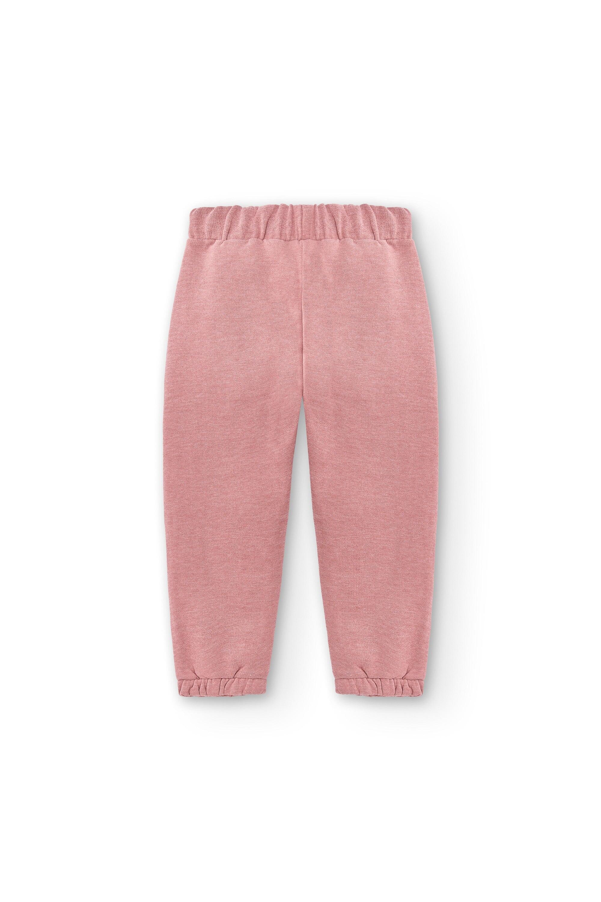 Calça de moletom rosa para menina | Fleece macio com 3/5