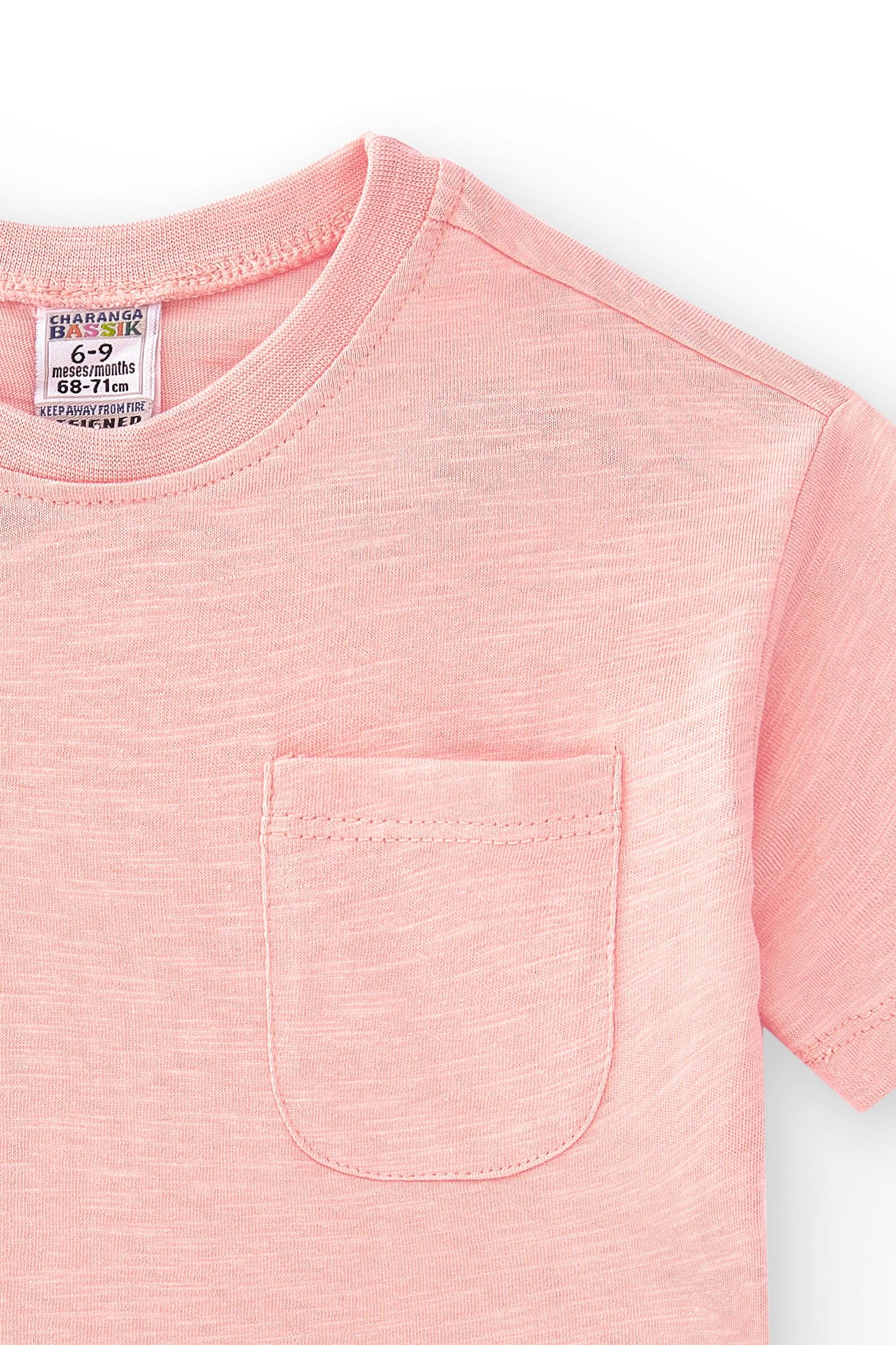 Camiseta rosa unissex para 5/5