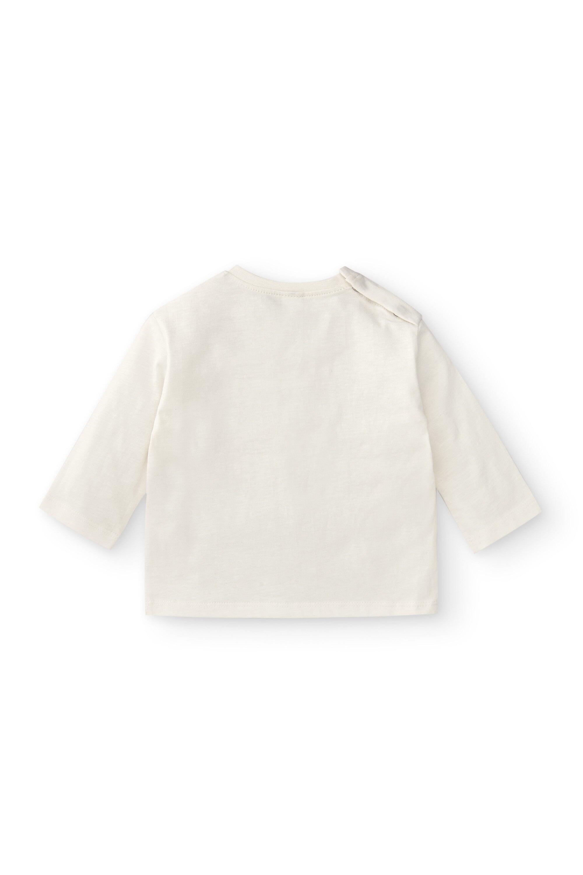 Camiseta manga larga bebé niño en color crudo con texto smile 2/4