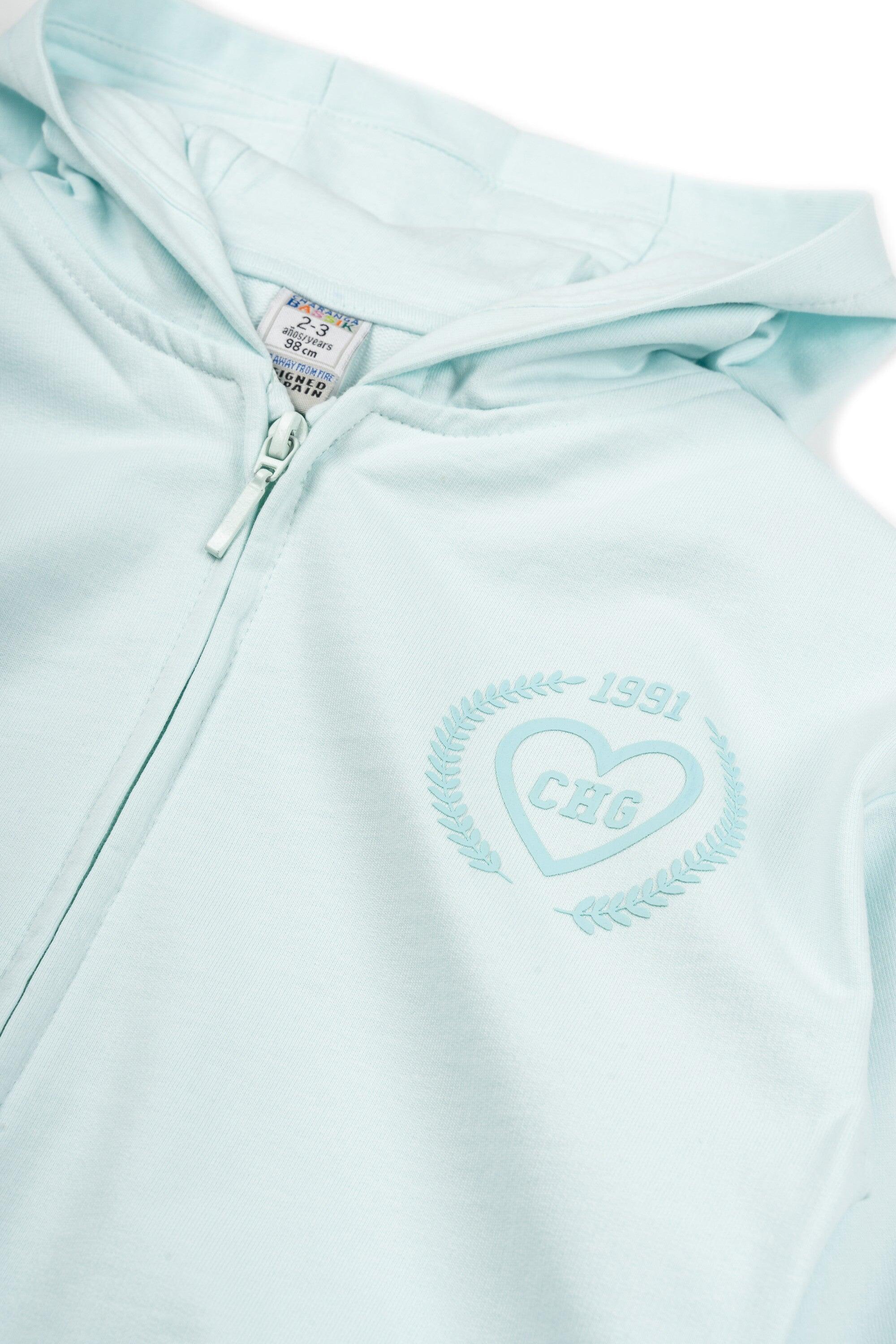 Jaqueta esportiva feminina azul-turquesa | Com 2/5