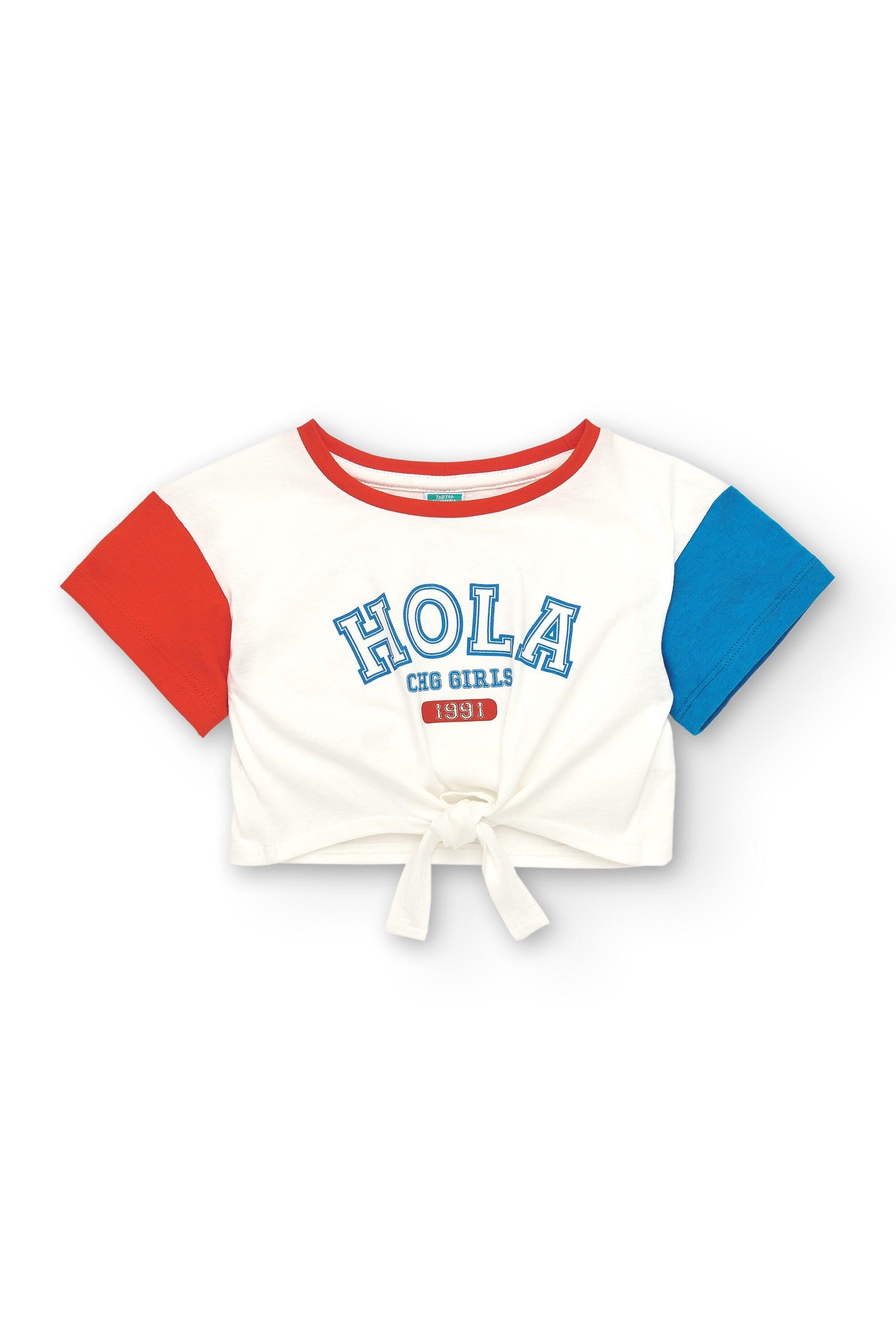 Camiseta niña corta con nudo 2/5