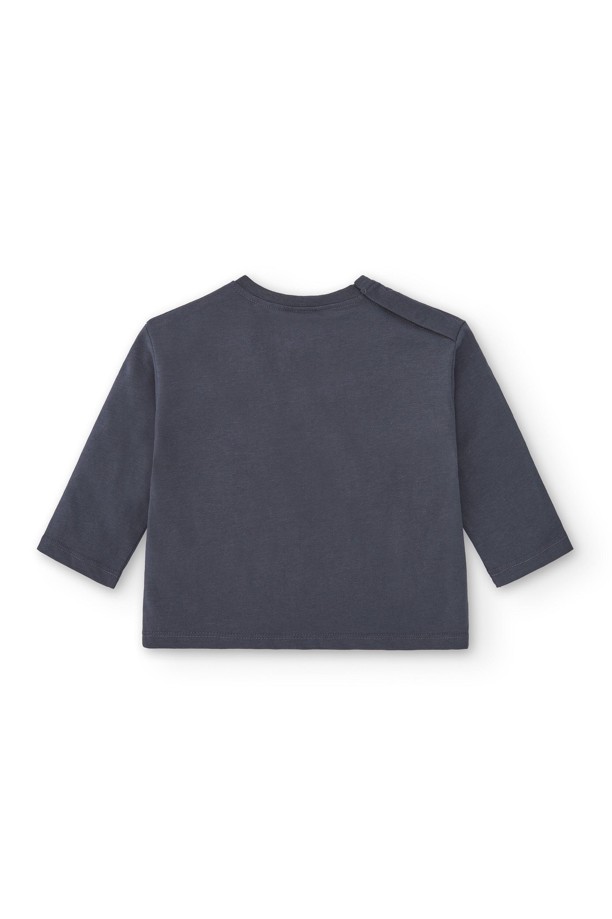 Camiseta manga larga de bebé básica en color antracita smile 2/3