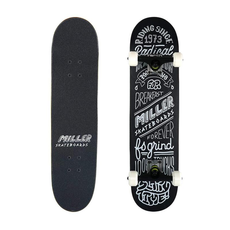 Skateboard compleet MILLER CHALKBOARD Esdoorn 30,5"x7,5" ABEC7 wielen CREEK SHR