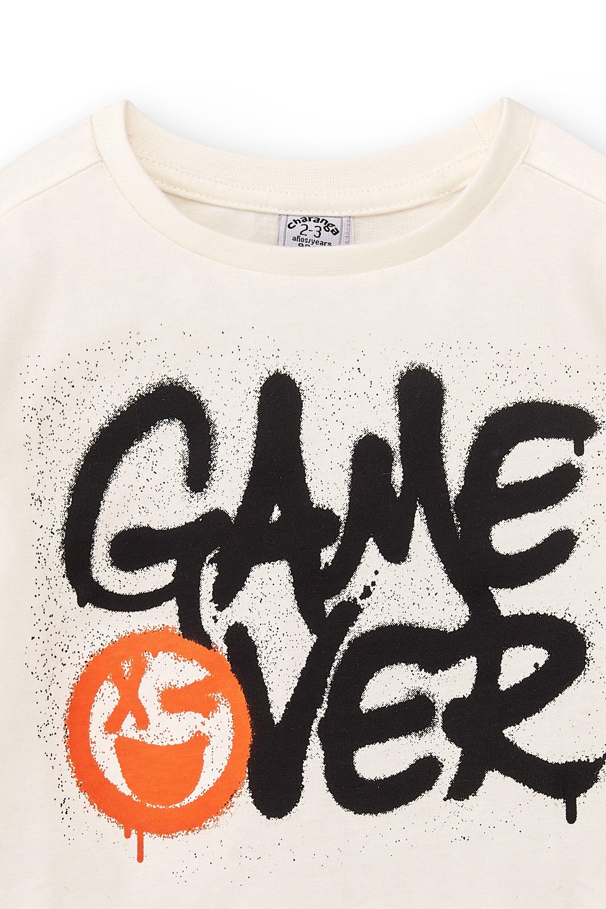Camiseta manga larga de niño color crudo Game Over 5/5