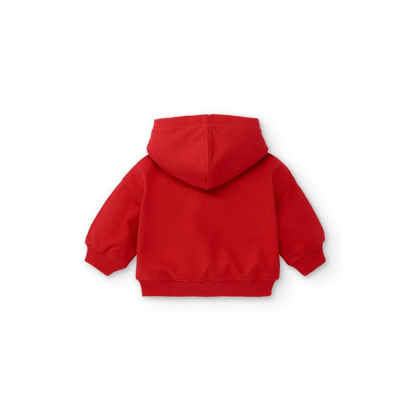 Sudadera cremallera Bebés rojo capucha