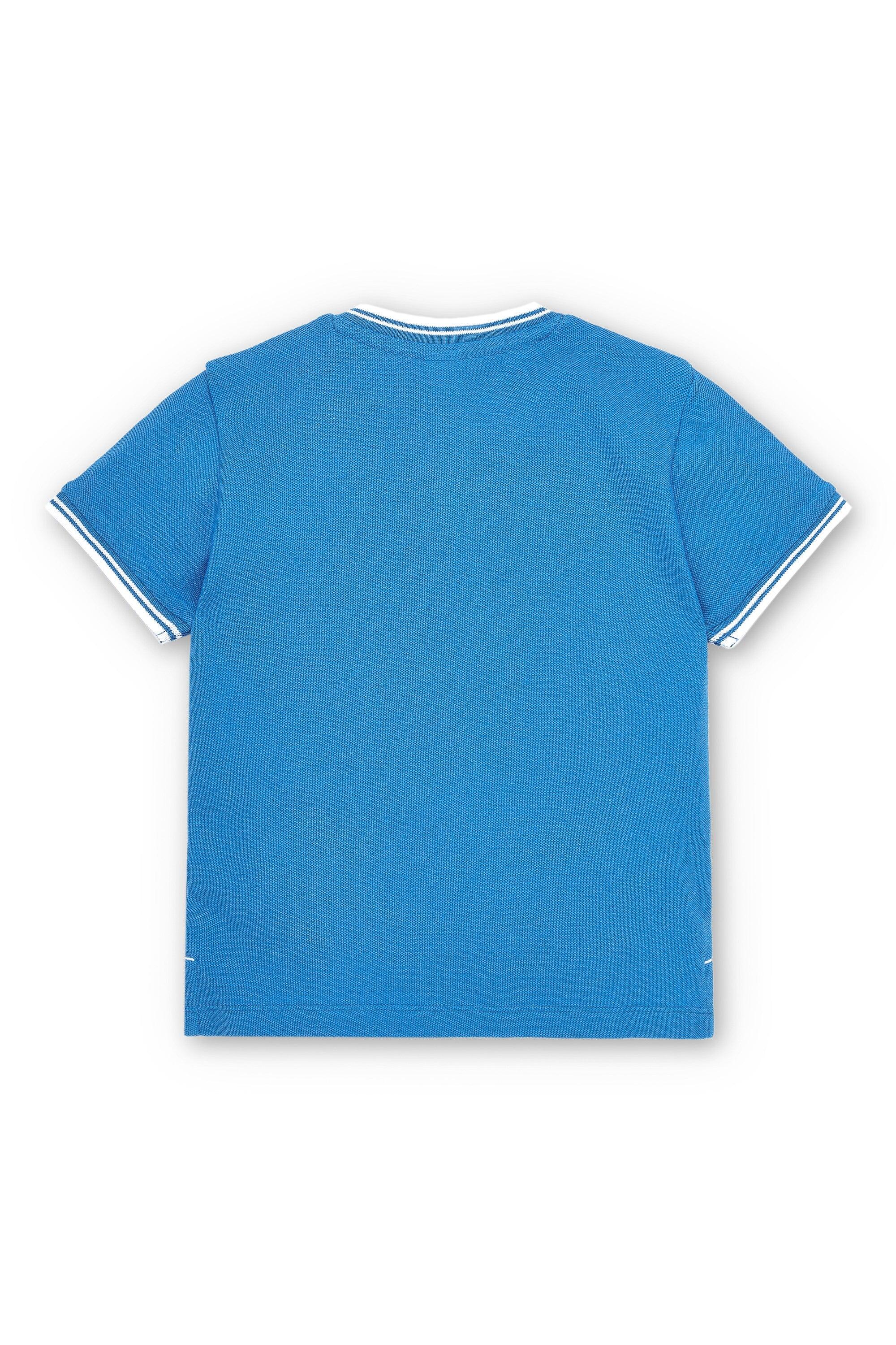 Polo niño azul cuello mao con detalle ancla 5/5