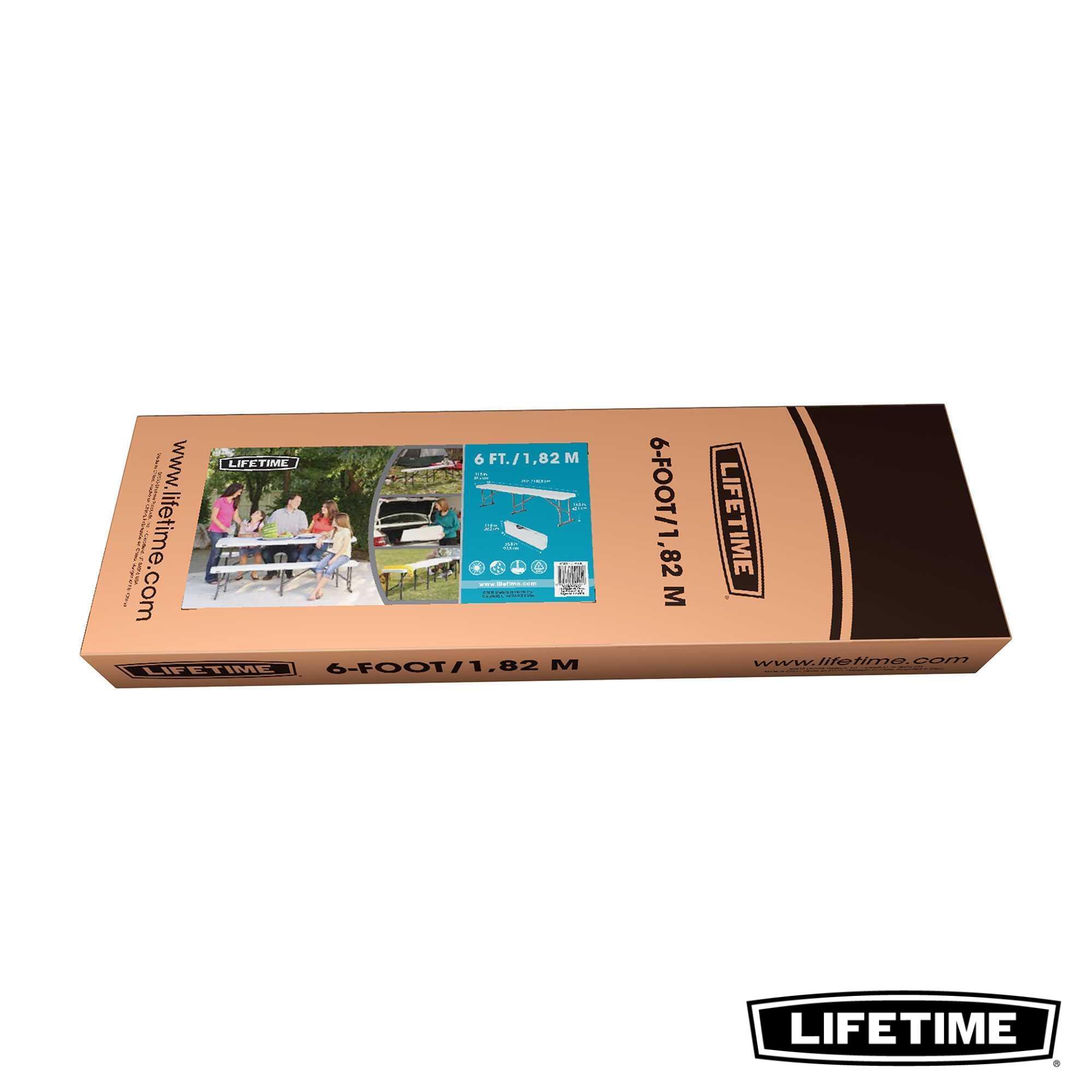 Banco plegable ultrarresistente 454 kg LIFETIME 183x29x42 cm uv100 6/7
