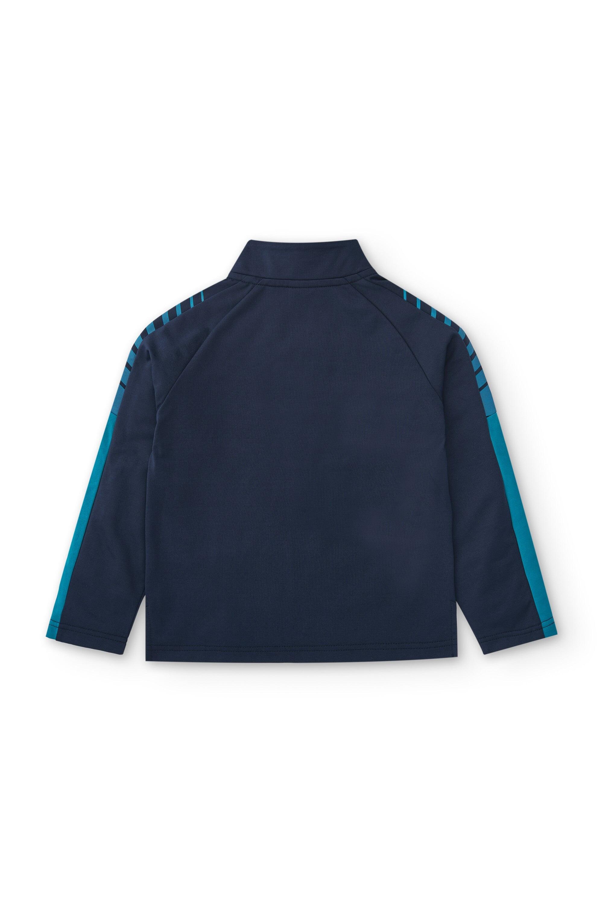 Moletom aberto para meninos, azul 3/4