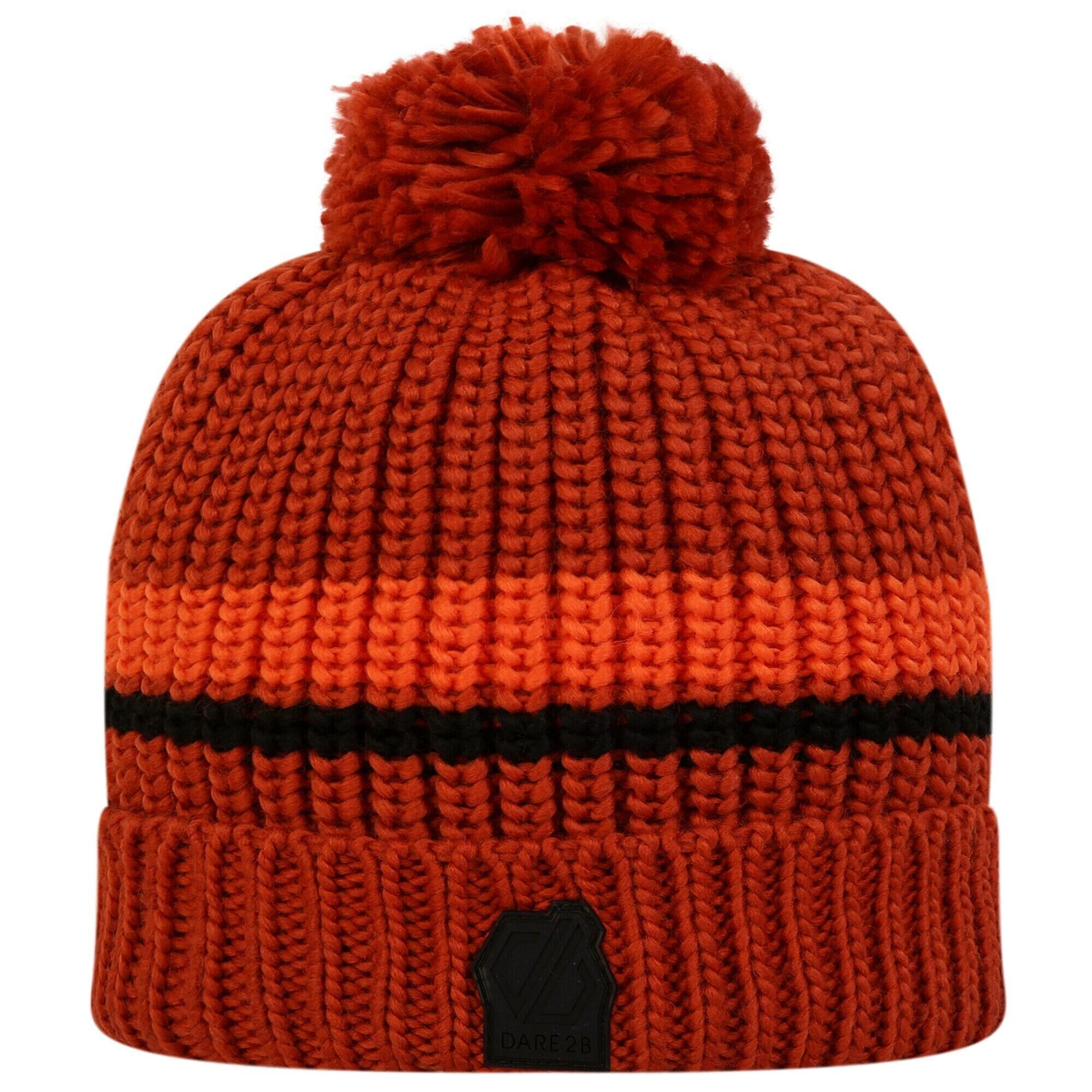 DARE 2B Mens Thinker II Striped Knitted Beanie (Rooibos Tea/Puffins Orange)