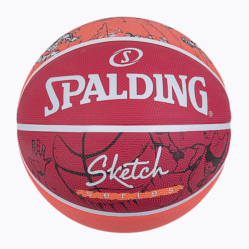 Spalding Street Sketch Dribble Herren Basketball rot Größe 7