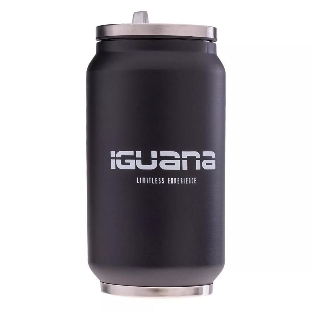 IGUANA Logo Acciaio Inossidabile Bottiglia Per Acqua Iguana Urban Nero