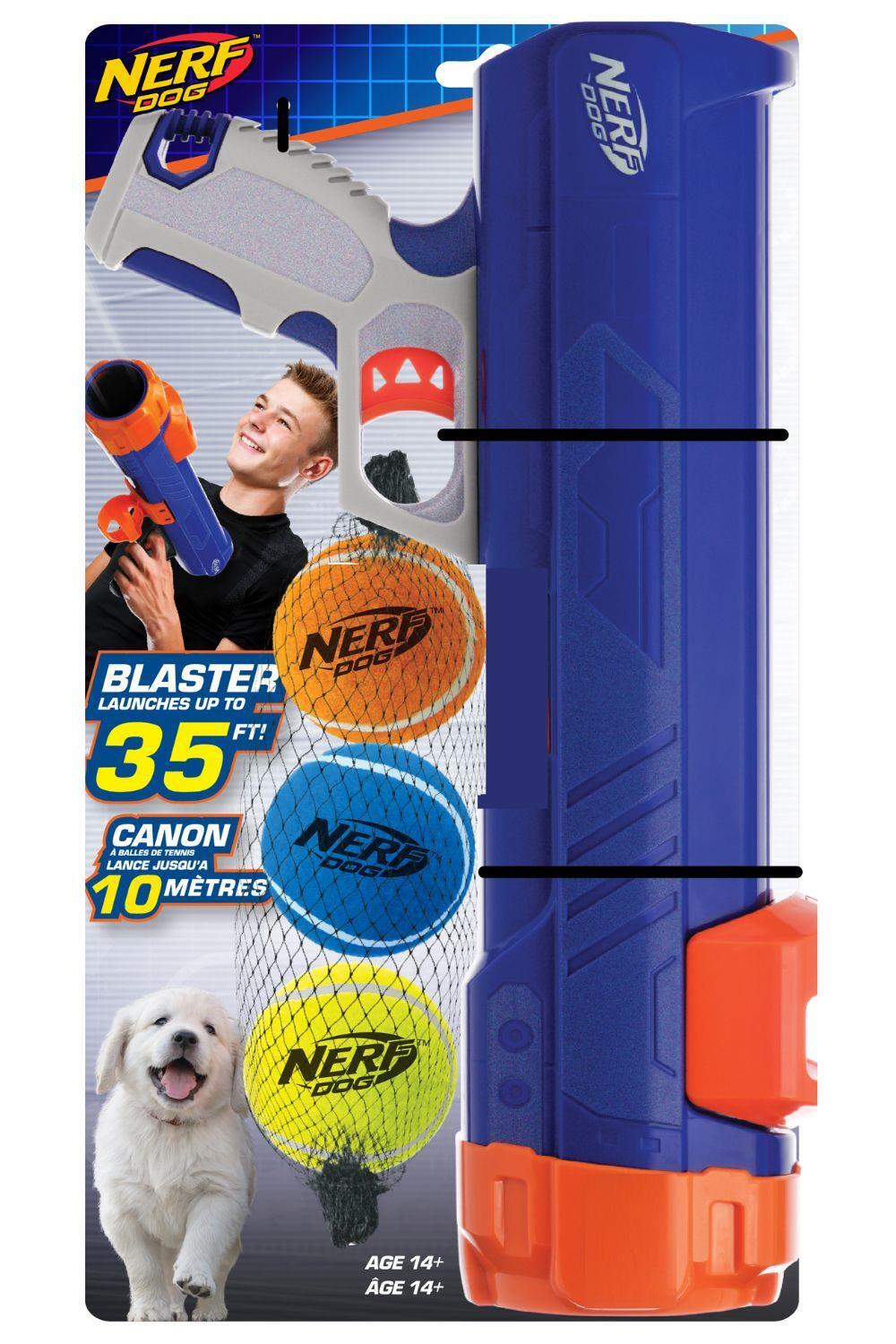 Nerf Dog Tennis Ball Blaster with 3 Squeak Balls 1/5