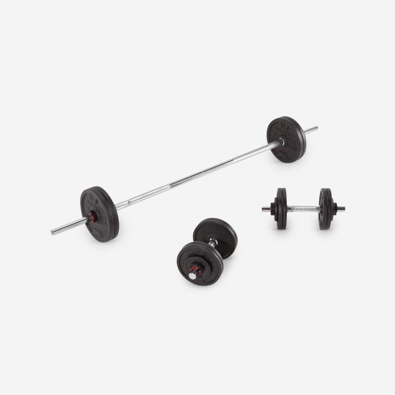 Kit 50 kg haltères et barres de musculation - EXCELLENT