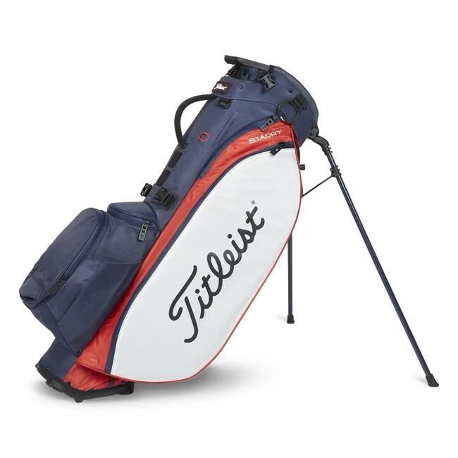 TB23SX9A-461 PLAYERS 5 "STADRY" WATERPROOF GOLF STAND BAG - NAVY/RED/WHITE