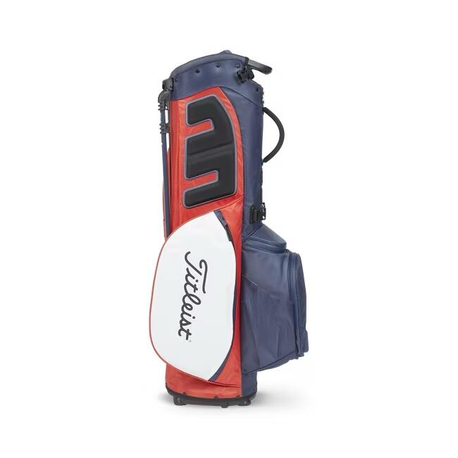 TB23SX9A-461 PLAYERS 5 "STADRY" WATERPROOF GOLF STAND BAG - NAVY/RED/WHITE