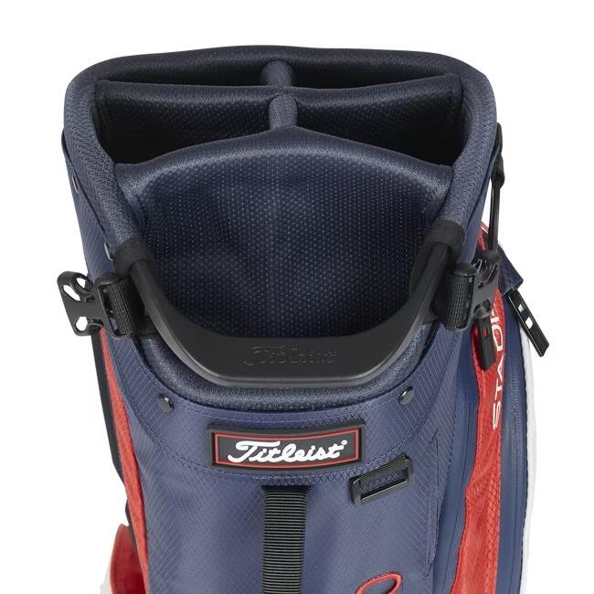 TB23SX9A-461 PLAYERS 5 "STADRY" WATERPROOF GOLF STAND BAG - NAVY/RED/WHITE
